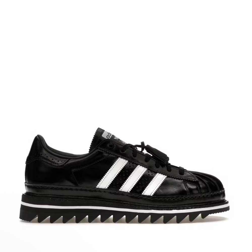 adidas Black and White Superstar Platform Sneakers